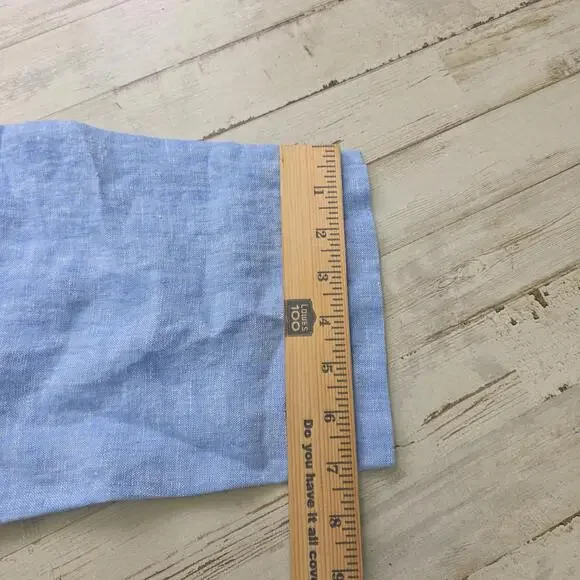 Talbots Pants Womens XL Blue 100% Linen Drawstring Elastic Waist Cargo Pocket - Picture 8 of 8